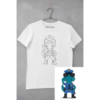 Dětské tričko vymaluj si Policista krokodýl Velikost: 158