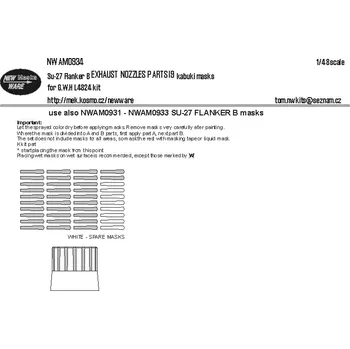 Plastikový model New Ware 1/48 Mask Su-27 Flanker B EXHAUST NOZZLES parts I9