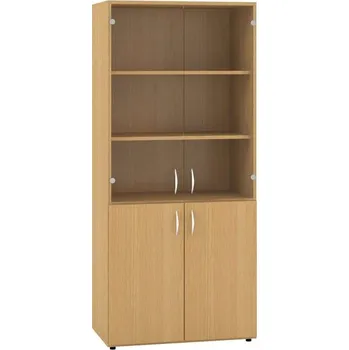 Policová skříň Vysoká policová skříň dělená 2LTD-3SKLO