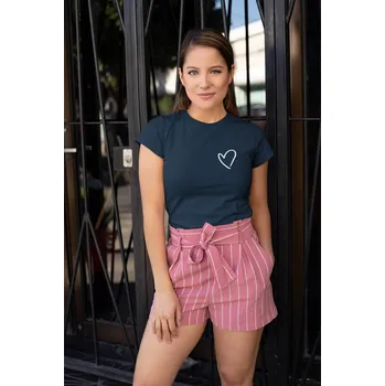 Dámské tričko Dámské tričko Srdce Barva: Petrolejová modrá, Velikost: XL