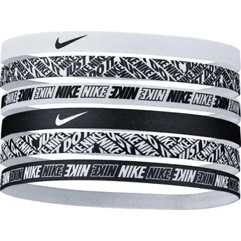 Sportovní čelenka NIKE Printed Headbands 6pack černá/bílá