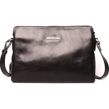 Kabelka Luxusní černá dámská kožená crossbody kabelka Marta Ponti no. 205