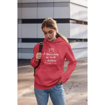 Dámská mikina Dámská mikina Princezny se rodí v dubnu Barva: Červená, Velikost: 2XL