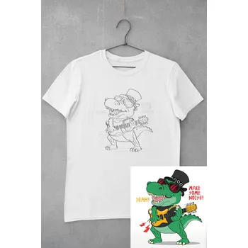 Dětské tričko vymaluj si Krokodýl s kytarou Velikost: 146