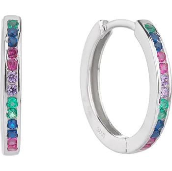 Náušnice Bealio BEALIO Stříbrné náušnice KRUHY 20 mm DUHA 03-10271-0957