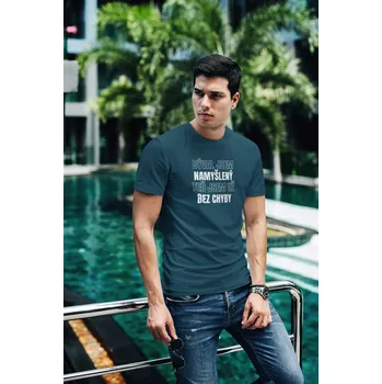 Pánské tričko Jsem bez chýb Barva: Petrolejová modrá, Velikost: 2XL