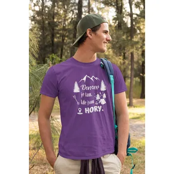 Pánské tričko Domov je tam, kde jsou hory Barva: Fialová, Velikost: 4XL