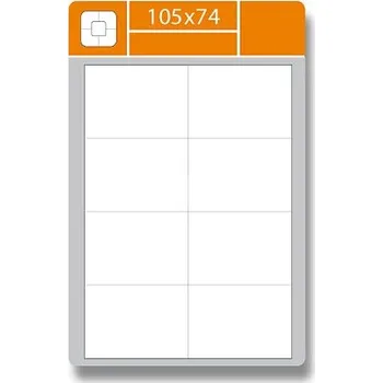 Samolepící etiketa Coveris - etikety A4 gloss 105 x 74 mm, 100 archů