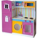 Dětská dřevěná Multi kuchyňka s mikrovlnnou troubou, lednicí a pračkou krakpol
