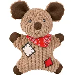 Jutová myš se šátkem a záplatami, se zvukem 19 cm