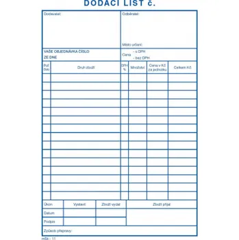 MSK 7400011 dodací listy 100 listů NCR A5