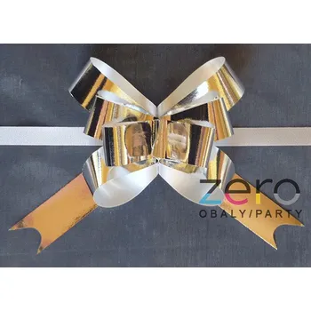 Stuha Stahovací mašle 2,5 cm x 25 ks (kov) - stříbrná