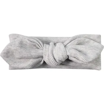 Kojenecká čepice Lullalove Čelenka s mašlí Světle Šedá Velikost M