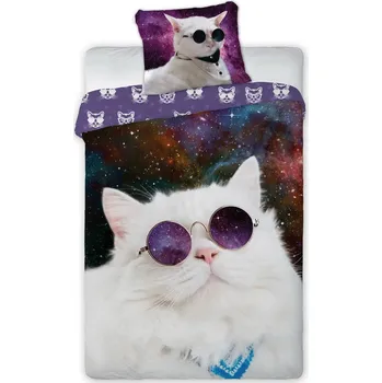 Povlečení Faro | Povlečení Best Friends Kočka s brýlemi FR017 - 140x200, 70x90 - 100% bavlna