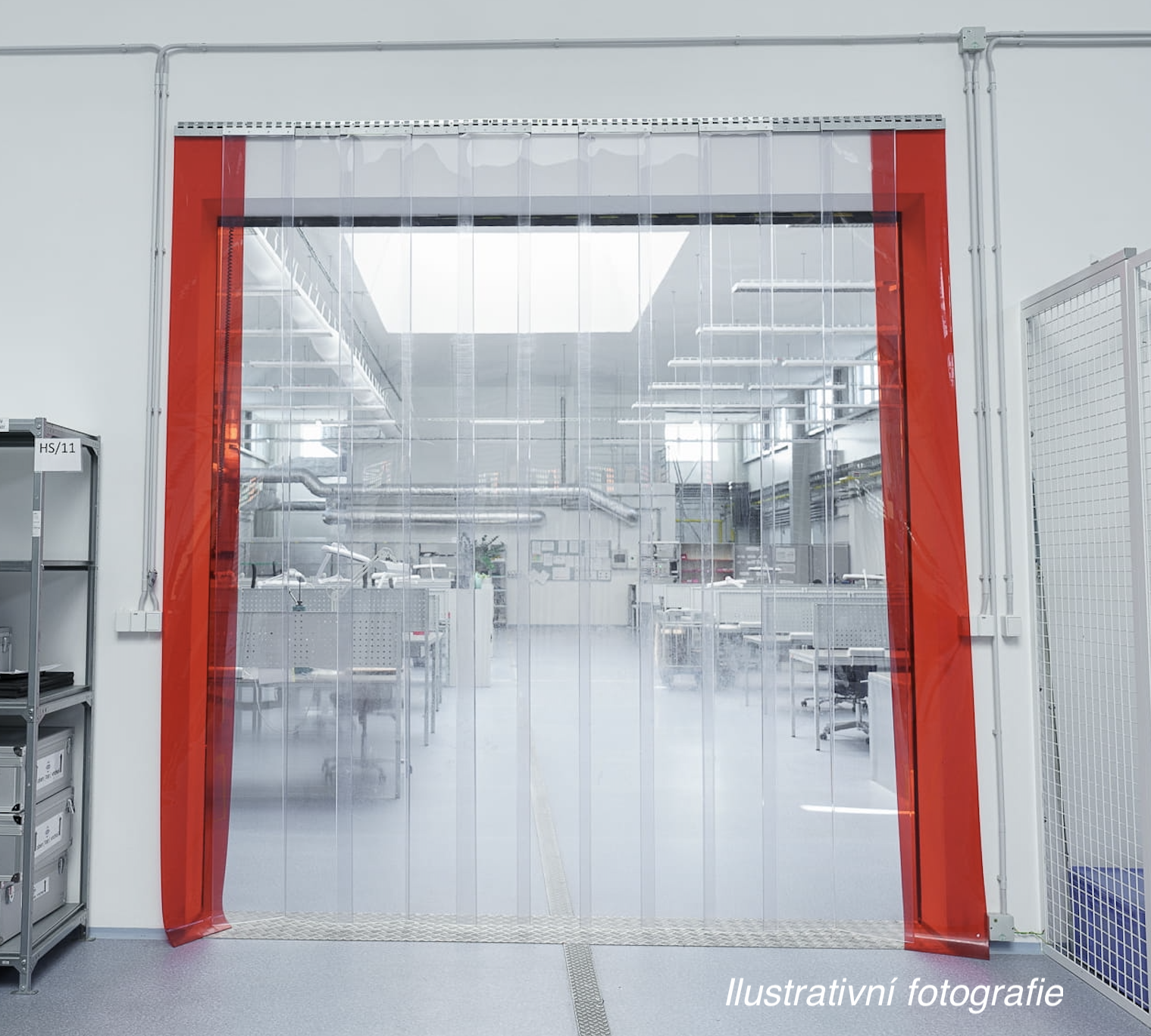 Dveřní clona PVC - sada 600-1050 x 2000 mrazírenská