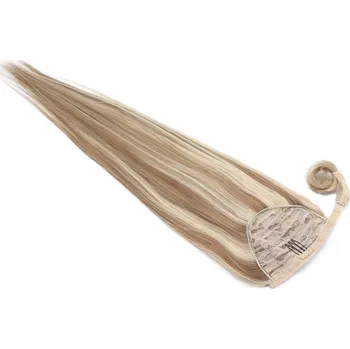 Příčesek Clip in culík z pravých lidských vlasů rovný 50cm - světlý melír