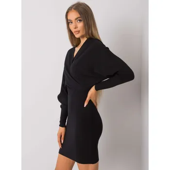 Dámské šaty Dámské pletené šaty ZS5147 - OCH BELLA černá one size