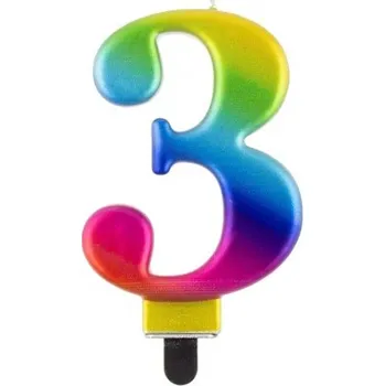 Dortová svíčka Svíčka na dort č. 3, duhová