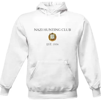 Pánská mikina Pánská mikina s kapucí s potiskem Hunting Club SOS - Světlá mikina pánské