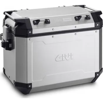 Zavazadlo na motocykl Stříbrný levý kufr GIVI Trekker Outback hliníkový (Monokey boční), objem 48 ltr. OBKN 48AL