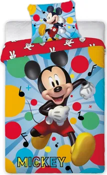 Ložní povlečení Faro Mickey Mouse taneční party 140 x 200, 70 x 90 cm zipový uzávěr 