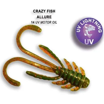Umělá nástraha Gumová nástraha Crazy Fish Allure 4cm 14 UV Motor oil (8ks)