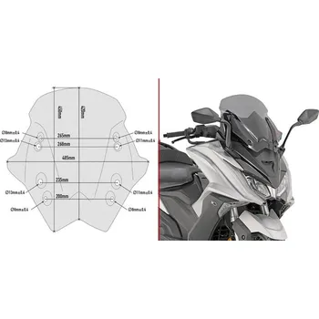 Motodíl GIVI D6110S plexi Kymco AK 550 2017 - 2019