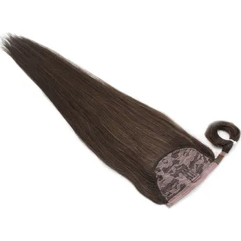 Příčesek Clip in culík z pravých lidských vlasů rovný 50cm - tmavě hnědá