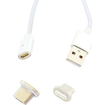 Datový kabel KABEL USB 2.0 KONEKTOR USB A / USB micro - 1m | MAGNETICKÁ KONCOVKA