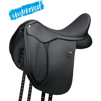 Jezdecké sedlo Sedlo drezurní WINTEC Hart 500, černé Velikost posedlí: 18", Šířka komory: střední