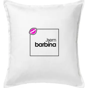Polštář Jsem barbína ve čtverci - Polštář 50x50 - 50x50 - Včetně výplně ( Bílá )