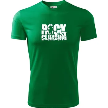 Chlapecké tričko Rock climbing - Dětské triko sportovní (dresovina) - 122 cm/6 let ( Středně zelená )