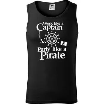 Pánské termoprádlo Work Like A Captain Party Like A Pirate - Tílko pánské Core - M ( Černá )