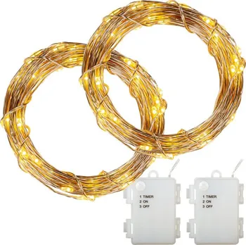 Vánoční osvětlení Voltronic M68027 světelný drát 2x 100 LED teplá bílá