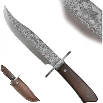 Bojový nůž PAK Masivní luxusní lovecký nůž "NIGHT HUNTER" s koženým pouzdrem