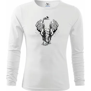 Pánské oblečení Slon ilustrace - Triko s dlouhým rukávem FIT-T long sleeve - 2XL ( Bílá )