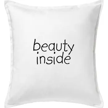 Polštář Beauty inside - Polštář 50x50 - 50x50 - Včetně výplně ( Bílá )