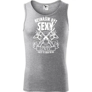 Nesnáším být sexy - lovec - Tílko pánské Core - XL ( Tmavě šedý melír )