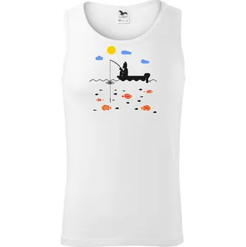 Rybář který má smůlu na loďce - Tílko pánské Core - XL ( Bílá )