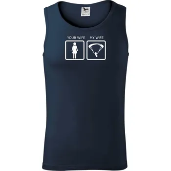 Paragliding - Your wife my wife - Tílko pánské Core - M ( Námořní modrá (velmi tmavá - téměř černá) )