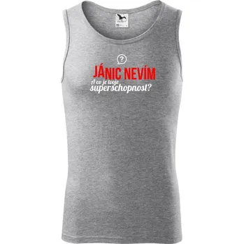 Já nic nevím - tvoje superschopnost? rovný nápis - Tílko pánské Core - L ( Tmavě šedý melír )