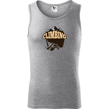 Climbing horolezec na logu - Tílko pánské Core - 2XL ( Tmavě šedý melír )