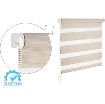 Roleta ZEBRA-SHOP Roleta DEN A NOC / KOMPLET / PREMIUM / KRÉMOVÝ MELÍR / BH 13 Výška: 150, Šířka: 32, Strana ovládání: vlevo