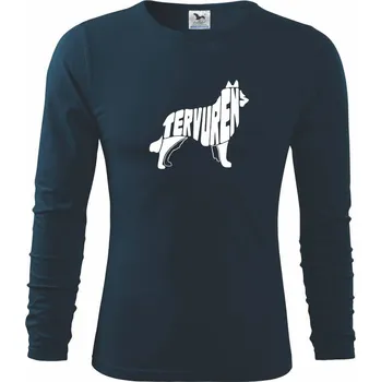 Pánská móda Belgický ovčák - Triko s dlouhým rukávem FIT-T long sleeve - M ( Námořní modrá (velmi tmavá - téměř černá) )