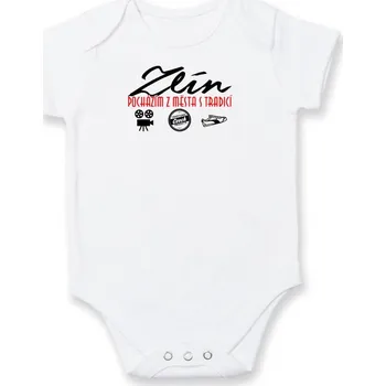 Kojenecký body Zlín město s tradicí - Body kojenecké s krátkým rukávem - Krátký r. 12-18 měs ( Bílá )