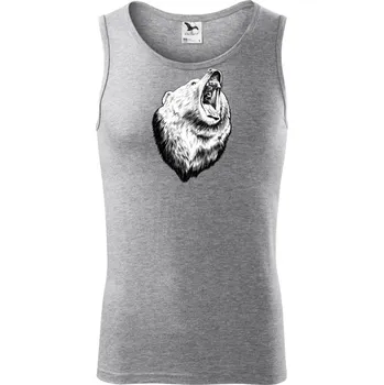 Medvěd trošku naštvaný - Tílko pánské Core - XL ( Tmavě šedý melír )