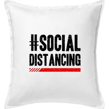 Polštář Social distancing - Polštář 50x50 - 50x50 - Pouze potah ( Bílá )