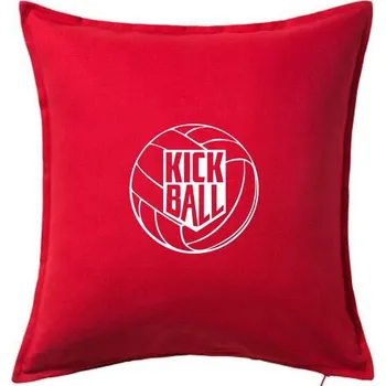 Polštář Kickball - míč - Polštář 50x50 - 50x50 - Včetně výplně ( Červená )