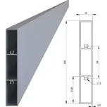 Hliníkový profil 100x16mm, na výplň, AL-J10016-6