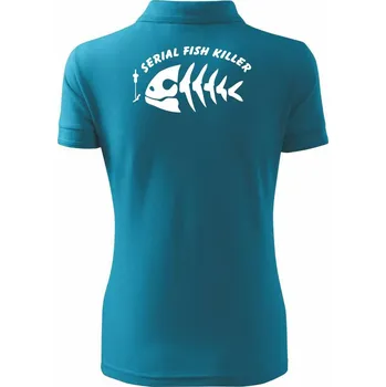 Rybaření - Serial fish killer - Polokošile dámská Pique Polo - L ( Tmavý tyrkys )